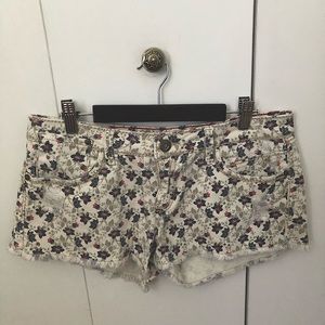 Red, white, and blue floral shorts